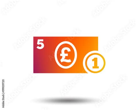 Cash sign icon. Pound Money symbol. GBP Coin and paper money. Blurred ...