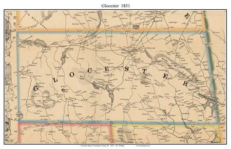 Glocester, Rhode Island 1851 - Old Town Map Custom Print - Providence Co. - OLD MAPS