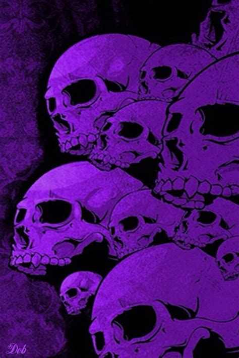 HALLOWEEN PURPLE SKULLS, IPHONE WALLPAPER BACKGROUND | Skull wallpaper ...