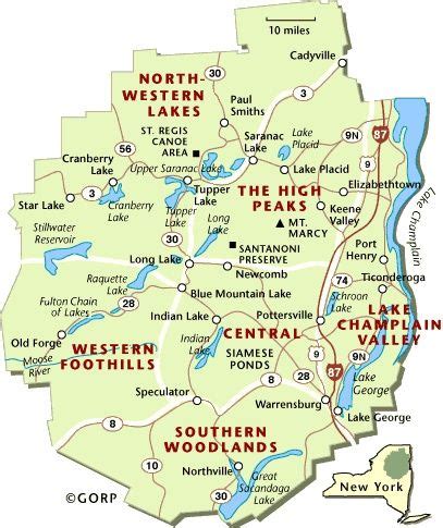 Adirondack Park map | Home Town Memories | Pinterest | Adirondack park