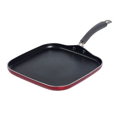 Epicurious Square Non-Stick Aluminum Griddle Pan - Red, 12 in - Harris ...