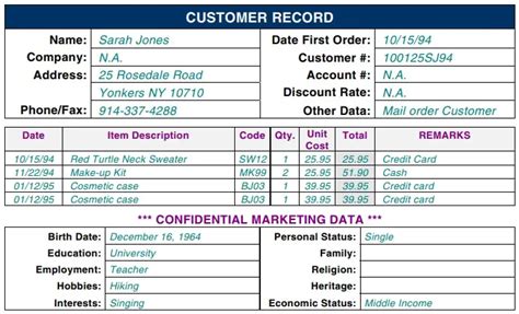 Excel Customer Database Template | DocTemplates