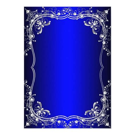 Royal Blue Sweet 16 Silver Pearl Damask party Invitation | Zazzle | Blue sweet 16, Damask party ...