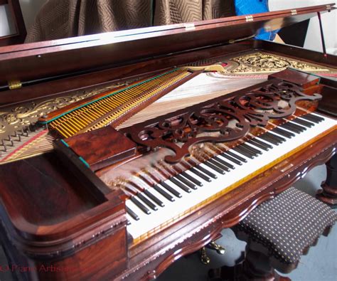 Square Grand Piano for Sale, Western PianoForte, Inlaid MOP, 1853, $12,500