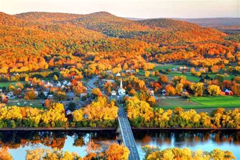 A picturesque village sits alongside the Connecticut River in the Pioneer Valley of ...