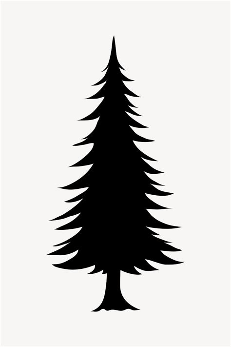 Silhouette fir tree clipart vector | Vector - rawpixel