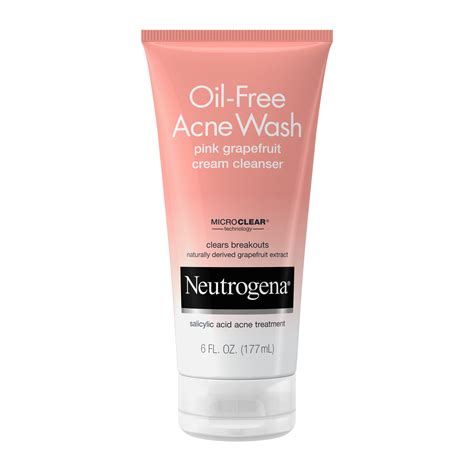 Neutrogena Oil-Free Acne Cream Facial Cleanser, for Oily Skin, Acne Fighting, 6 oz - Walmart.com ...