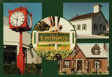 The City of Eastpointe, called East Detroit before the change of name. Clockwise: City entrance ...