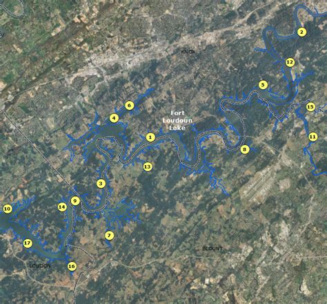 Localwaters Fort Loudoun Lake map Boat Ramps