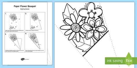 Paper Flower Bouquet Colouring Activity - Paper Flower Bouquet Colouring