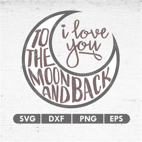 174 Silhouette Love You To The Moon And Back Svg SVG PNG EPS DXF File