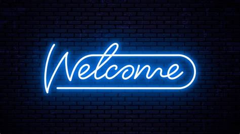 Premium Vector | Welcome - inscription template for neon signboard ...