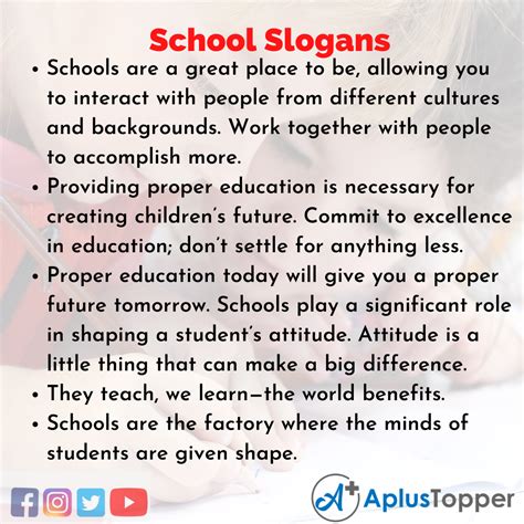 School Slogans | Unique and Catchy Schools Slogans in English - A Plus Topper