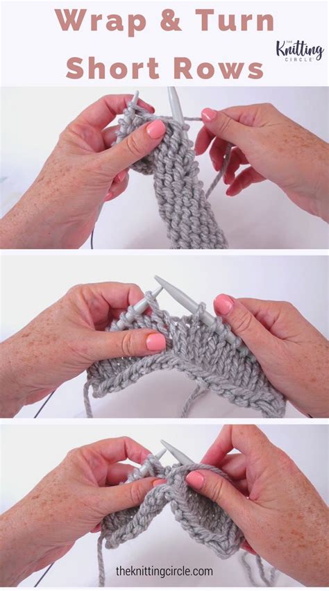 Wrap & Turn Short Rows | Knitting help, Wrap and turn knitting, Knitting stitches tutorial