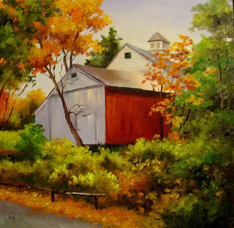 Nel's Everyday Painting: Barn in Fall - SOLD