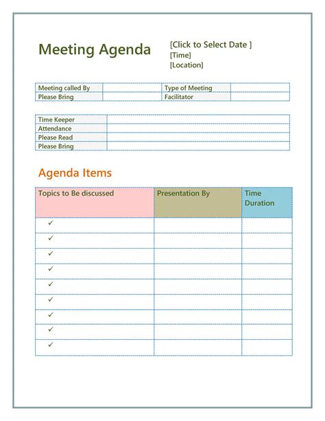 46 Effective Meeting Agenda Templates - Template Lab