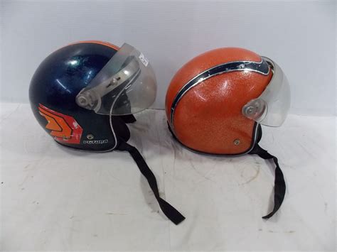 2 Vintage Snowmobile Helmets - Moto-ski and Futura - Bodnarus Auctioneering