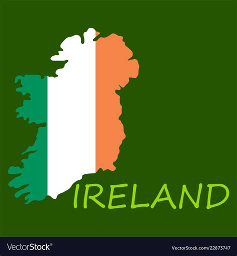 Map of ireland with flag hand painted with brush Vector Image