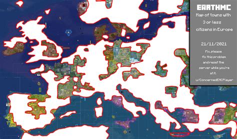 Map of all European towns with 3 or less players in it. RESET EMC : r ...