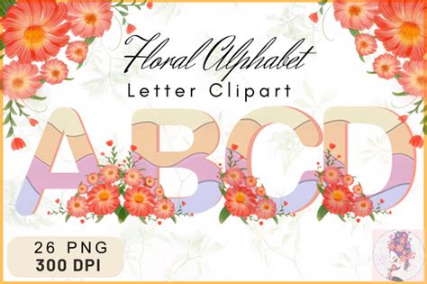 Flower Alphabet Letter Clipart Graphic by JL Digital Art · Creative Fabrica