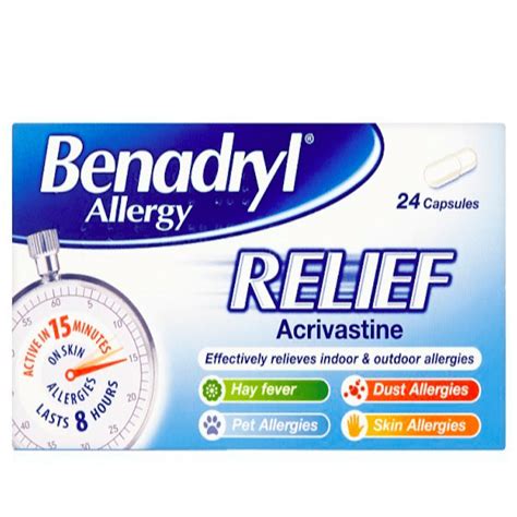 Benadryl Allergy Relief 24 Capsules - Caplet Pharmacy