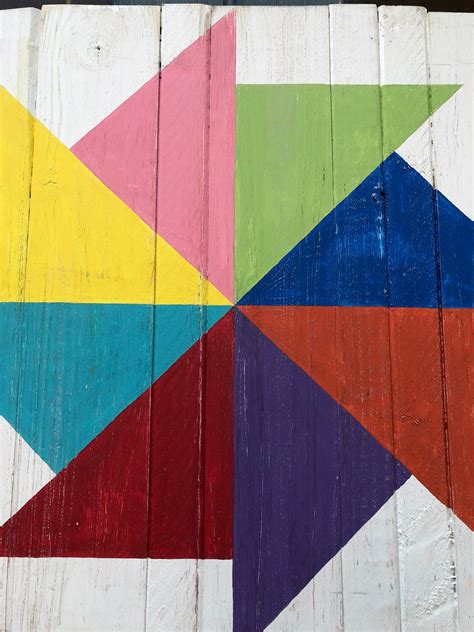 Rainbow Pinwheel Barn Quilt Outdoor Art Wood Sign Door | Etsy