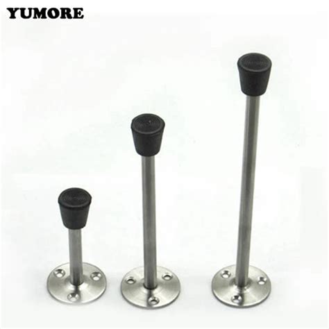 YUMORE SUS Round Base Door Stoppers Decorative Wall Mounted Door Stops Rubber Stainless Steel ...