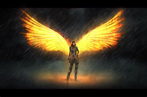 Flame Wings Angel by Nikola Yordanov | Phoenix images, Angel, Art