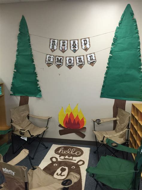 Camping themed classroom reading nook | Camping theme classroom, Classroom decorations ...