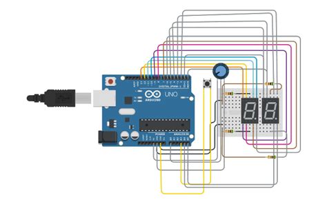 Circuit design Copy of Arduino 7 segment display - Tinkercad