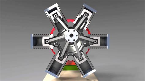 Solidworks Animation Radial Engine - YouTube