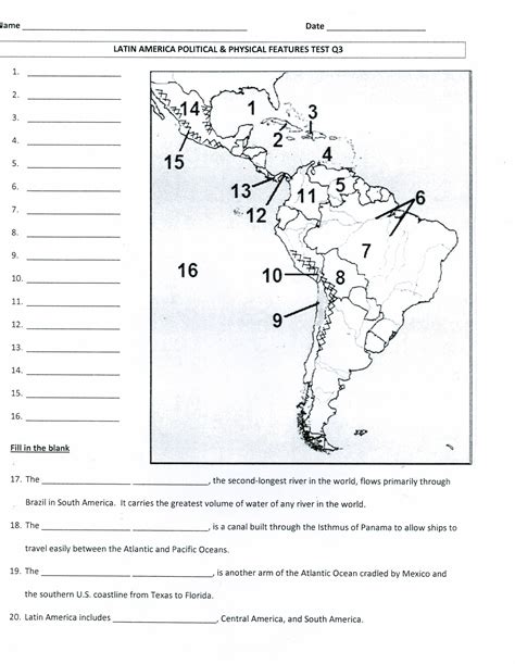 Latin America Map Quiz Social Studies Worksheets Geography Worksheets Social Studies | Geography ...