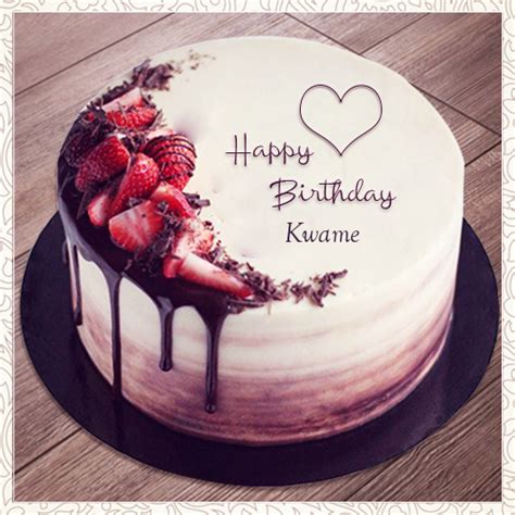 Write Name On Strawberry Bday Cake | Cool birthday cakes, Cake writing ...