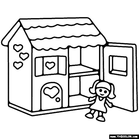 Dollhouse Coloring Page Printable Dollhouse Coloring Page PNG Image Transparent PNG Free ...