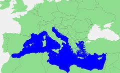 Mapa de Europa mostrando el mar Mediterráneo