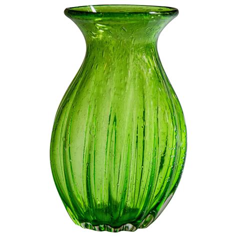 Vases Home Décor Mid Century Modern Green Bubble Glass Vase or Pen Holder Vintage Glass Art etna ...