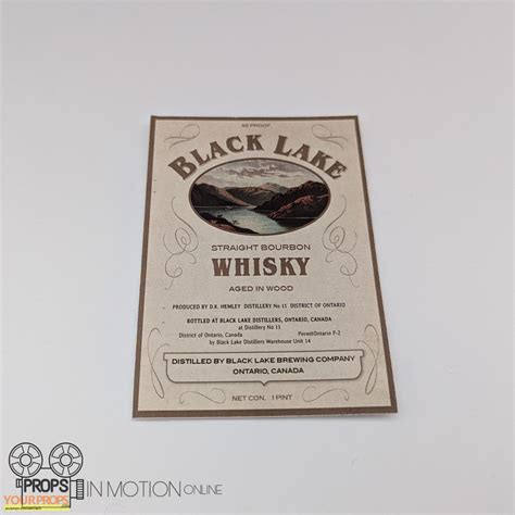 Peaky Blinders (2013-2022) Black Lake whiskey bottle label original TV series prop