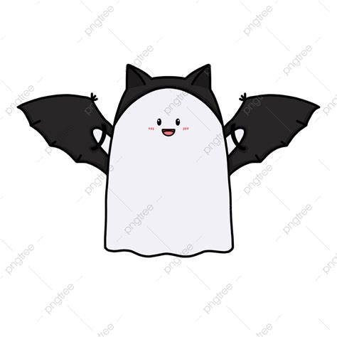 Bat Costume Clipart Hd PNG, Cute Ghost In Bat Costume, Cute Ghost ...