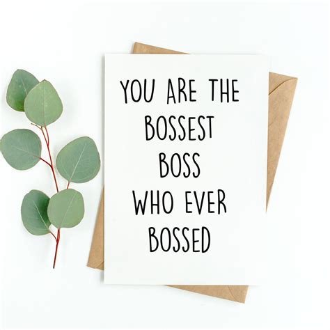 Boss Card, Funny Boss Appreciation Day Card, Sarcastic Cards, Card From Employee, Funny Cards ...