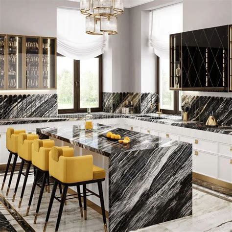 Luxury Stone Black and White Marble Kitchen Countertop - Vanity Countertop and Granite Countertop