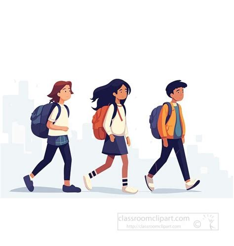 Back to School Clipart-three kids walking to school clip art