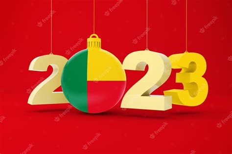 Premium Photo | 2023 year with benin flag