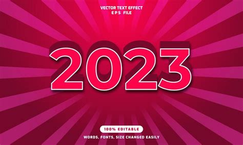 Premium Vector | 2023 words editable 3d text effects template stylish ...