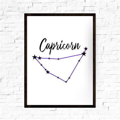 Capricorn Zodiac Sign and Constellation Art Print | Mantra + Moon