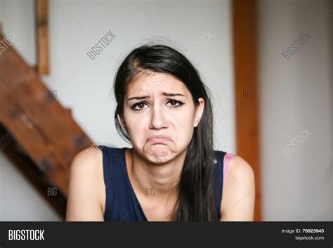 Beautiful Brunette Young Woman Sad Image & Photo | Bigstock