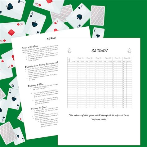 Oh Hell Card Game Score Sheets - Etsy