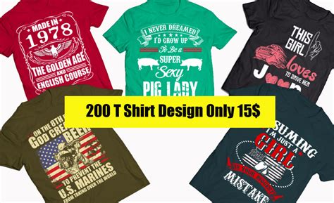 200 T Shirt Design Bundle MIXED for $12 - SEOClerks