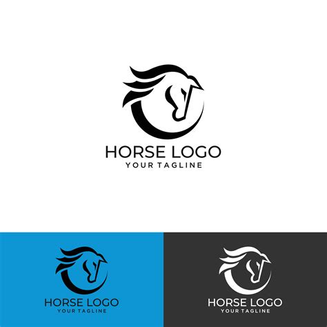 Black horse, circle, logo illustration, silhouette 5553179 Vector Art at Vecteezy