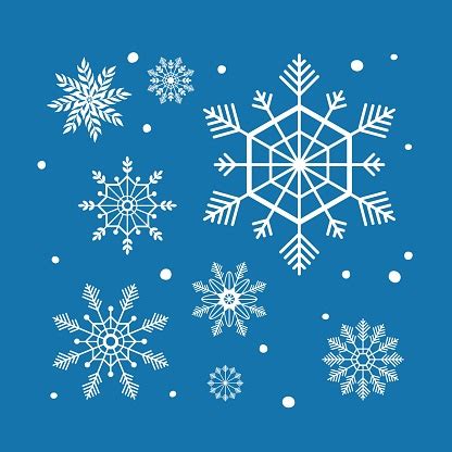 Vector Snowflake Silhouette Set Christmas And New Year Holidays Elements Frozen Symbol For ...