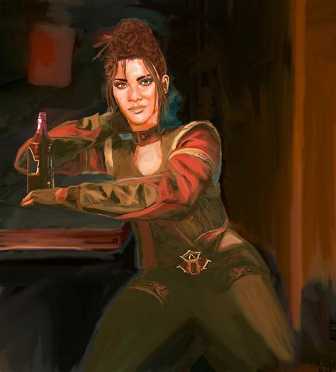 [My Fan Art] Cyberpunk 2077 - A drink with Panam (digital painting). : r/fanart